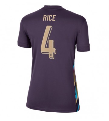 England Declan Rice #4 Udebanetrøje Dame EM 2024 Kort ærmer
